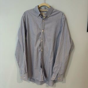 Banana Republic Blue and White Striped Button Down Shirt